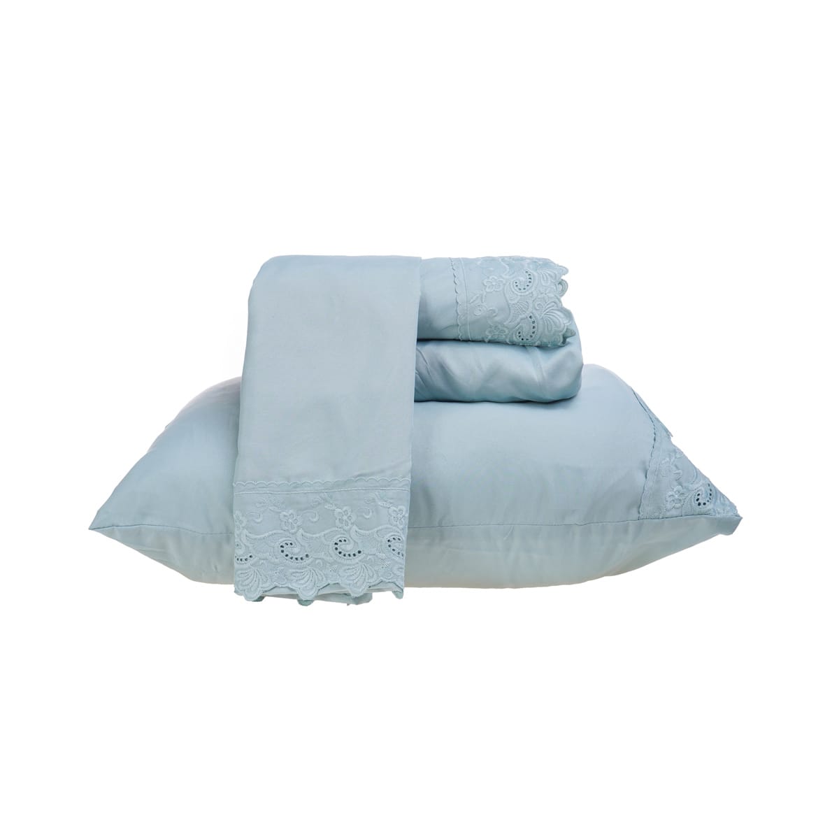 Jogo de Lençol 3 e 4 Peças 200 Fios Cama Solteiro Casal Queen King Bordado Inglês Toque Macio Conforto(CINZA NEVOA,KING)