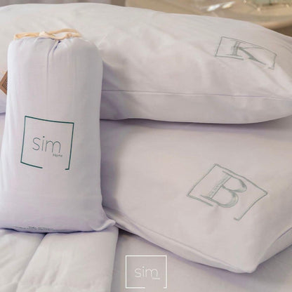 Fronha De Travesseiro  Bordado Com Letras Sim Home Malha Premium 100% Algodão(Branco,Z)