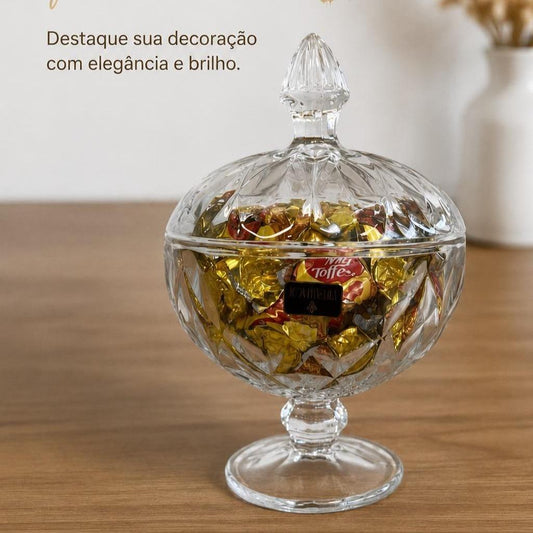 Potiche Clássica De Vidro C/ Pé Infinit Multiuso 380Ml 12x17cm